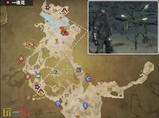 怪物猎人荒野一夜花的月华粉位置及获取方法 一夜花的月华粉在哪