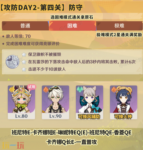 原神荣花竞捷之争第四关怎么做 荣花演武阵容推荐