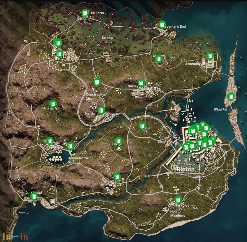 PUBG全地图密室位置汇总 密室分布点位高清图解