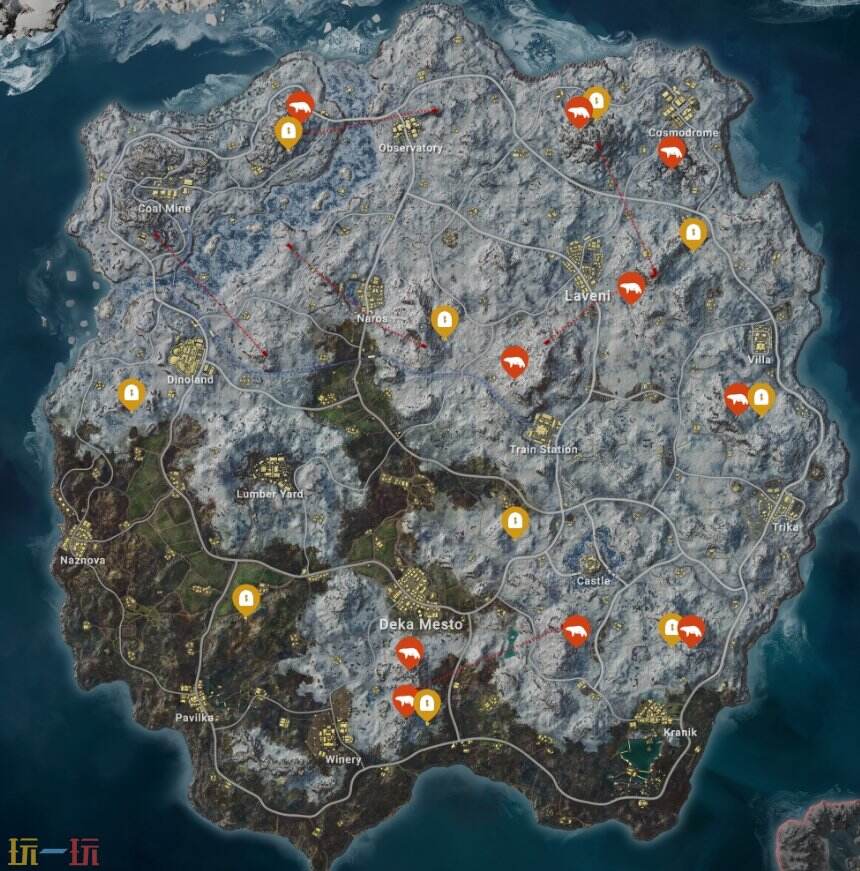 PUBG雪地图保安室位置图大全 维寒迪安全门分布图