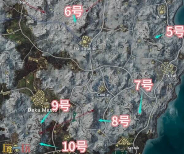 PUBG维寒迪熊洞位置大全 雪地熊洞分布高清大图