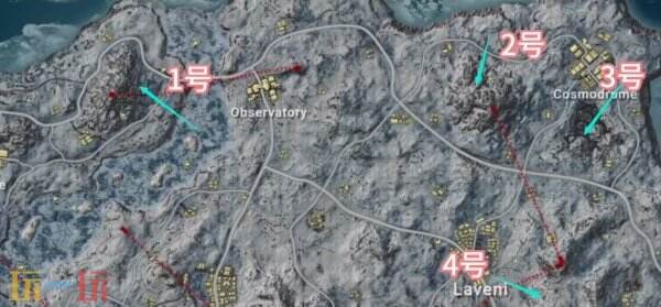 PUBG维寒迪熊洞位置大全 雪地熊洞分布高清大图