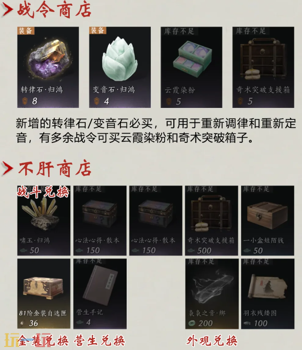 燕云十六声河西版本每周有什么必买材料 河西版本每周必买材料一览