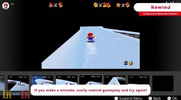 Switch 2版本「任天堂经典N64」多项功能升级 新增倒带功能