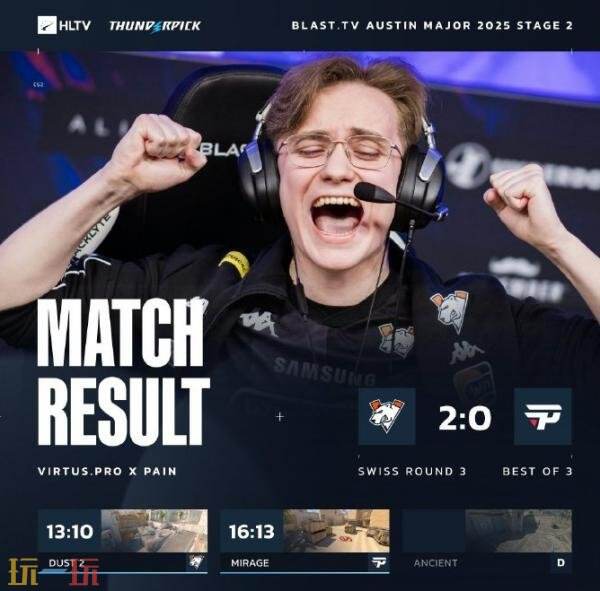 CS2 BLAST.tv奥斯汀Major第二阶段第二日赛果！LVG晋级2-1组！