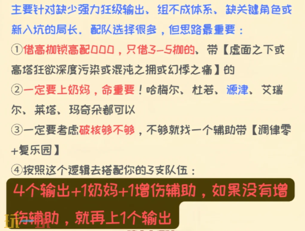 无期迷途公会战新手怎么配队 第十期公会战配队推荐