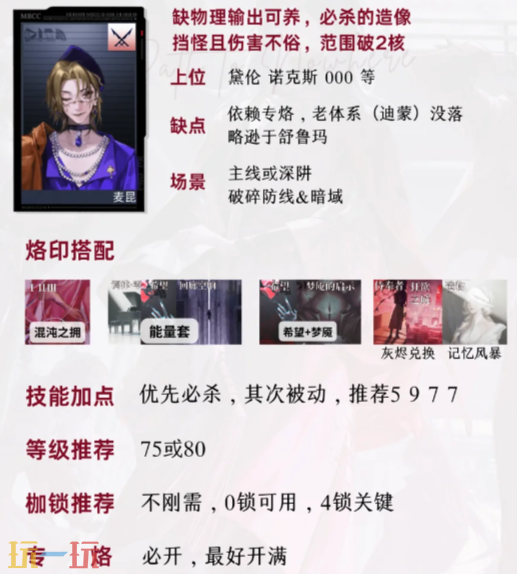 无期迷途值得养的危有谁 危级禁闭者培养推荐