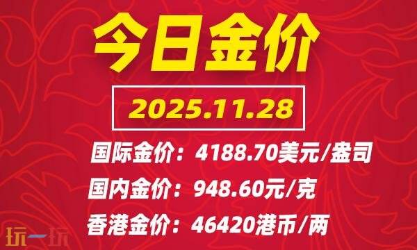 今日金价11月28日最新价格 11月28日国际黄金价格实时行情一览