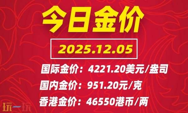 今日金价12月5日最新价格 12月5日国际黄金价格实时行情一览