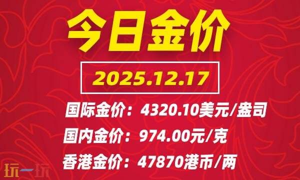 今日金價12月17日最新價格 12月17日國際黃金價格實時行情一覽