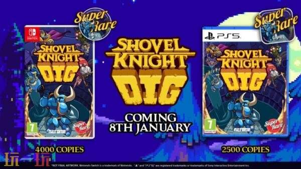 《Shovel Knight Dig》PS5和Switch实体版1月9日开启预购