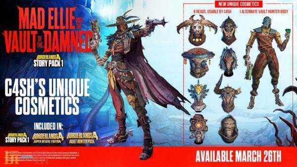 《无主之地 4》DLC“故事包1：狂野艾丽与诅咒秘藏”3月26日发布