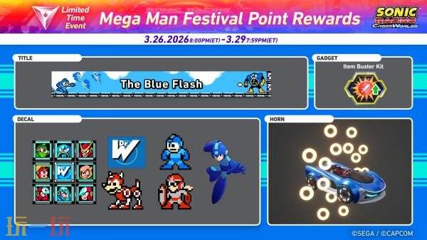 《索尼克赛车 交叉世界》DLC洛克人礼包现已上线