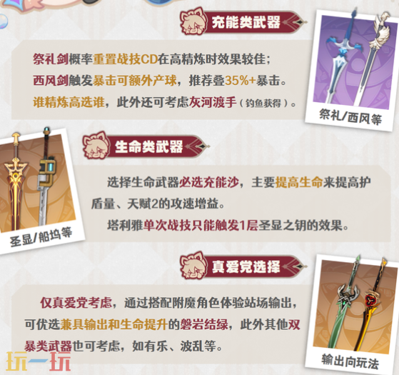 原神塔利雅用什么武器 原神塔利雅适配武器推荐