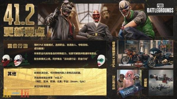 PUBG绝地求生41.2版本更新公告：全新赏金行动模式上线