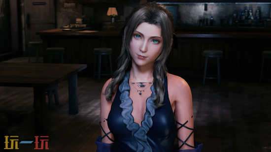 FF7重制版艾瑞丝MOD-尤娜歌姬职业装紫黑色飘逸造型