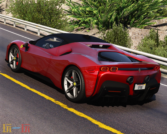 GTA5载具MOD-法拉利SF90 Stradale经典法拉利红敞篷超跑