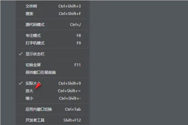 Typora怎么调出放大选项 Typora调出放大选项方法