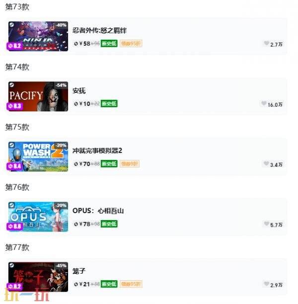 Steam今日史低游戏分享！7月6日史低佳作推荐