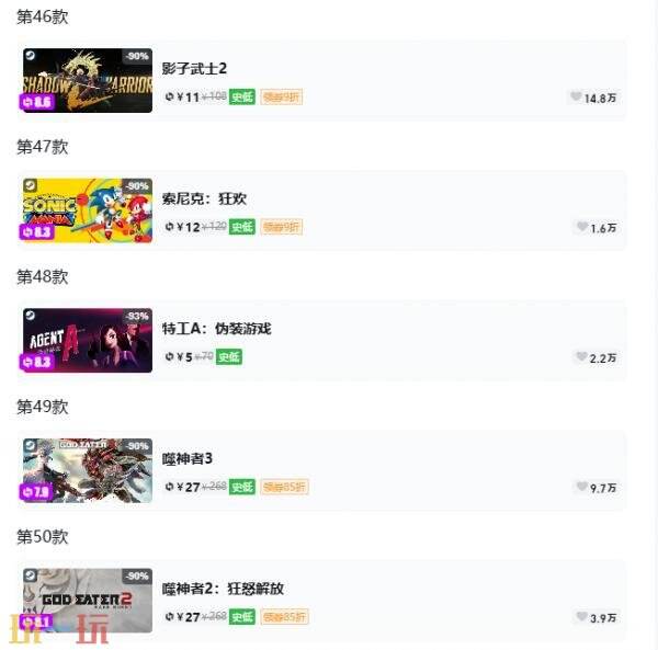 Steam今日史低游戏分享!7月7日史低佳作推荐