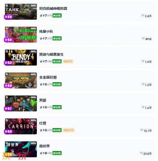 Steam夏促即将结束！一折游戏汇总！5款游戏限免