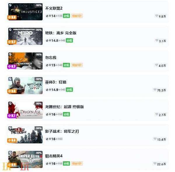 Steam夏促即将结束！一折游戏汇总！5款游戏限免
