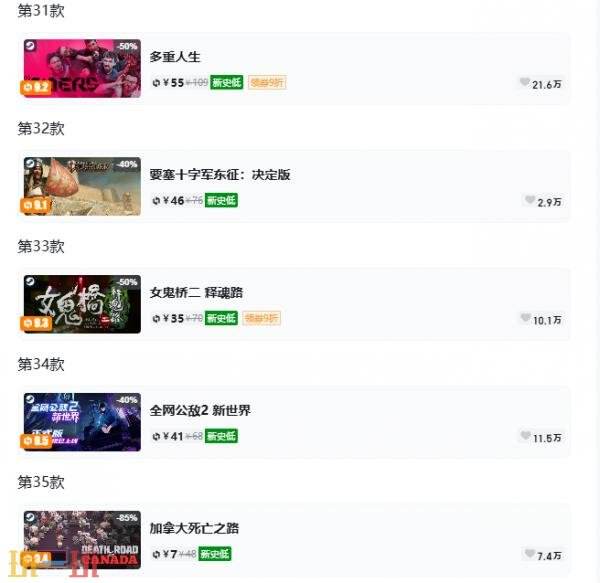 Steam今日史低游戏分享！7月8日史低佳作推荐