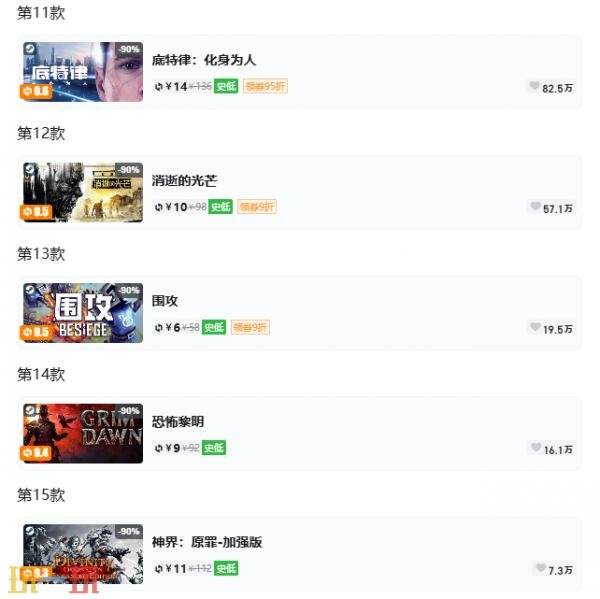 Steam今日史低游戏分享！7月8日史低佳作推荐