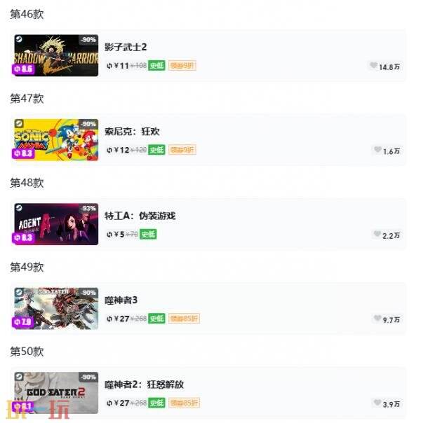 Steam今日史低游戏分享！7月8日史低佳作推荐