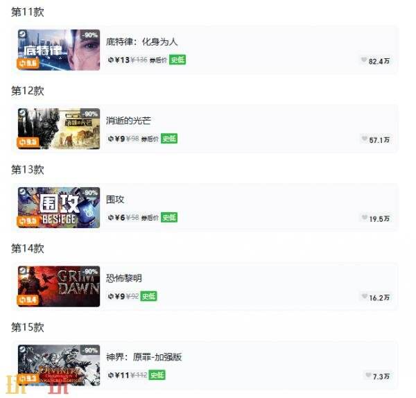 Steam今日史低游戏分享！7月9日史低佳作推荐