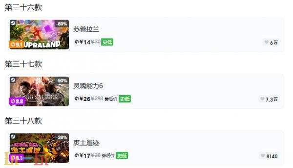 Steam今日史低游戏分享！7月16日史低佳作推荐