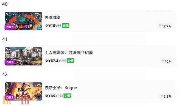 Steam今日史低游戏分享！7月17日史低佳作推荐