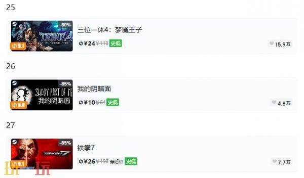 Steam今日史低游戏分享！7月17日史低佳作推荐