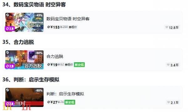 Steam今日史低游戏分享！7月17日史低佳作推荐