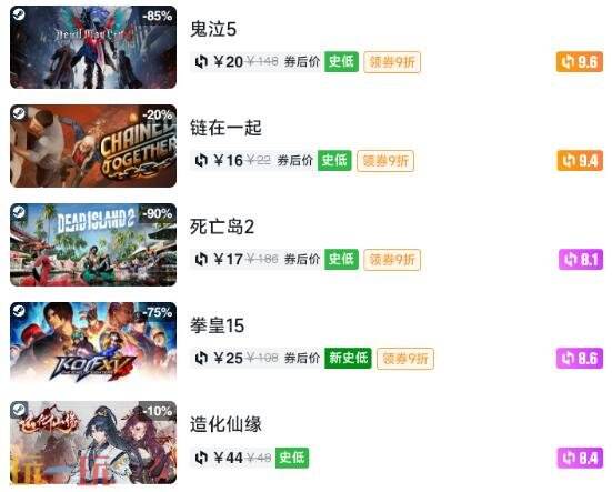 Steam今日史低游戏分享!7月20日史低佳作推荐