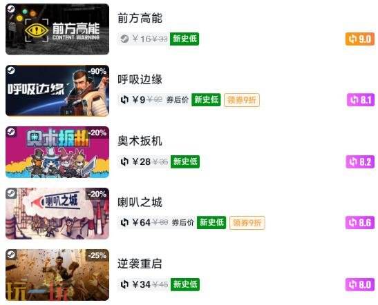 Steam今日史低游戏分享!7月20日史低佳作推荐