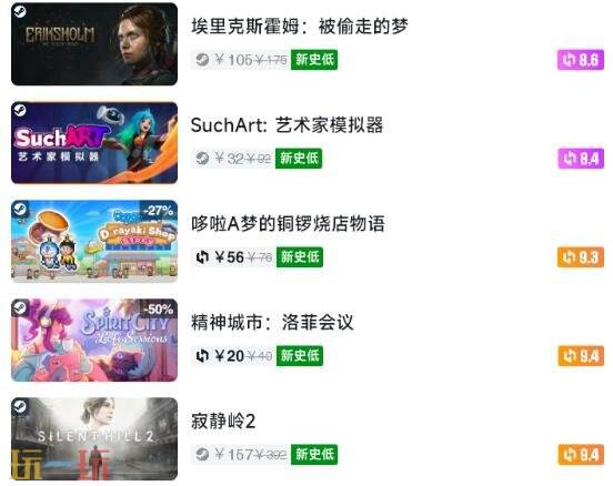 Steam今日史低游戏分享!7月20日史低佳作推荐
