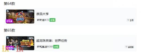 Steam今日史低游戏分享!7月21日史低佳作推荐