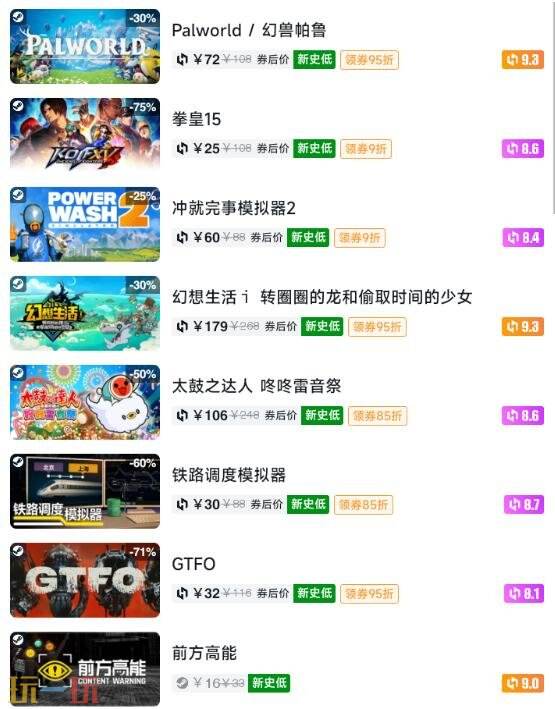 Steam今日史低游戏分享!7月21日史低佳作推荐