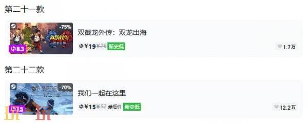 Steam今日史低游戏分享!7月22日史低佳作推荐