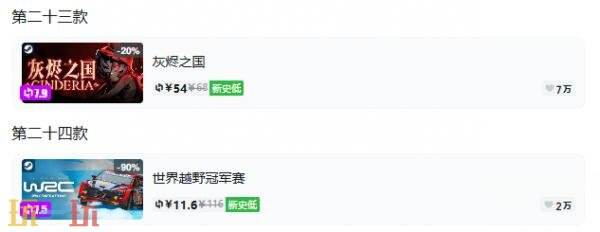 Steam今日史低游戏分享!7月22日史低佳作推荐