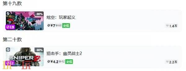 Steam今日史低游戏分享!7月22日史低佳作推荐