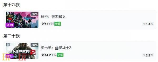 Steam今日史低游戏分享!7月23日史低佳作推荐