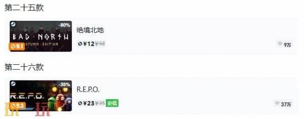 Steam今日史低游戏分享!7月27日史低佳作推荐