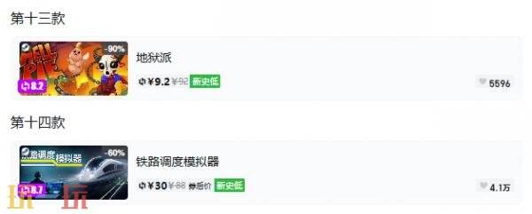 Steam今日史低游戏分享!7月27日史低佳作推荐