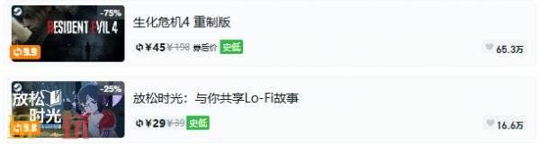 Steam今日史低游戏分享！7月29日史低佳作推荐
