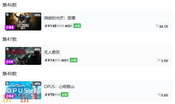 Steam今日史低游戏分享!8月3日史低佳作推荐