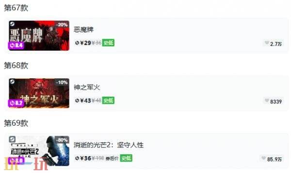 Steam今日史低游戏分享!8月3日史低佳作推荐
