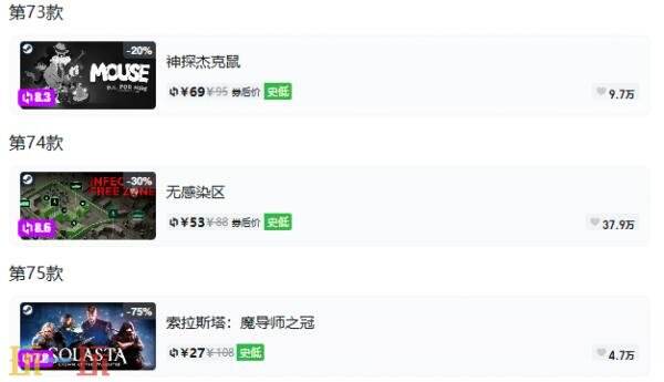 Steam今日史低游戏分享!8月3日史低佳作推荐