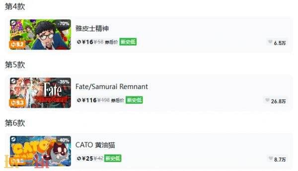 Steam今日史低游戏分享!8月3日史低佳作推荐